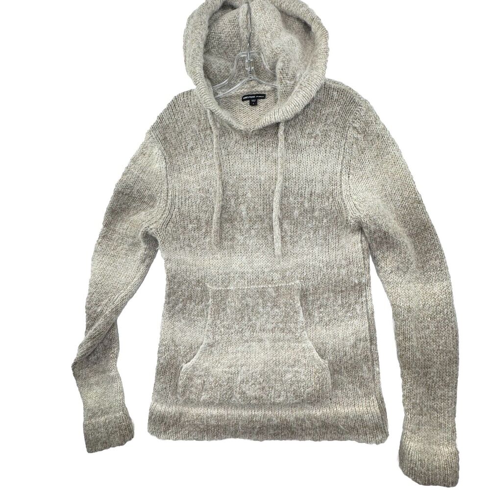 James Perse‎ Hooded Sweater Womens 1 Small Grey Wool Alpaca Knit